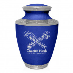 Plumber Cremation Urn - Royal Blue