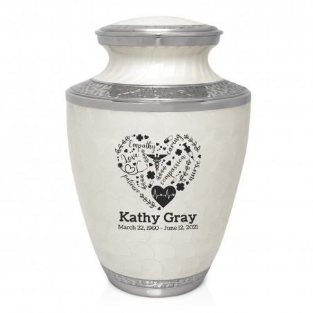 Nurse Cremation Urn - Radiant White