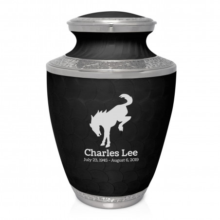 Bronco Cremation Urn - Ebony Black