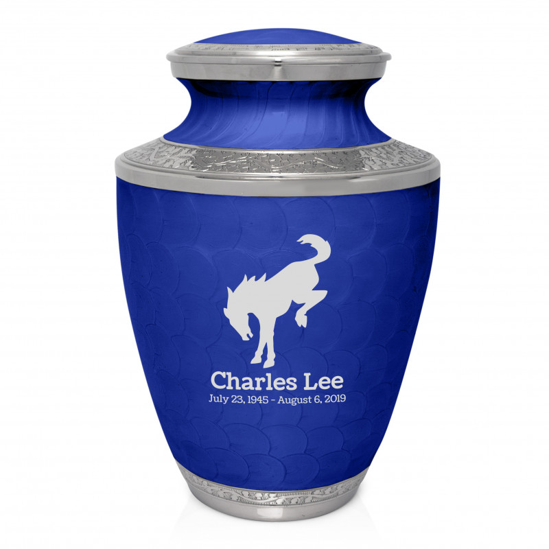 Bronco Cremation Urn - Royal Blue
