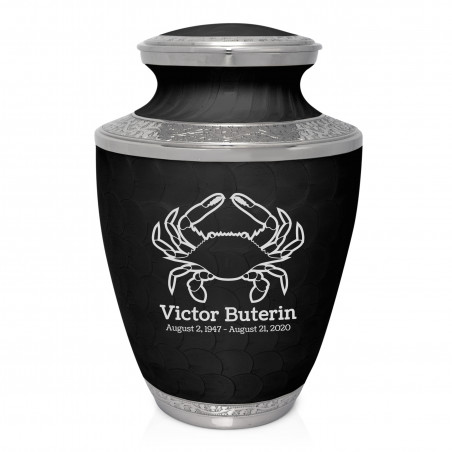 Crab Cremation Urn - Ebony Black