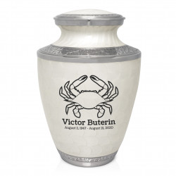 Crab Cremation Urn - Radiant White