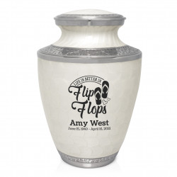 Flip Flops Cremation Urn - Radiant White