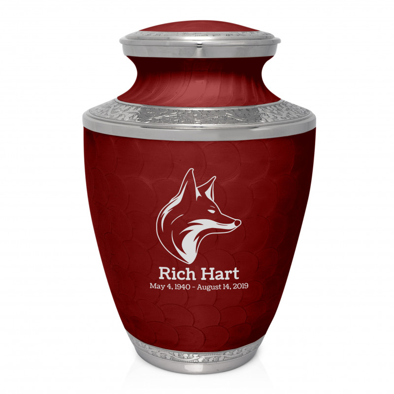 Fox I Cremation Urn - Rose Red