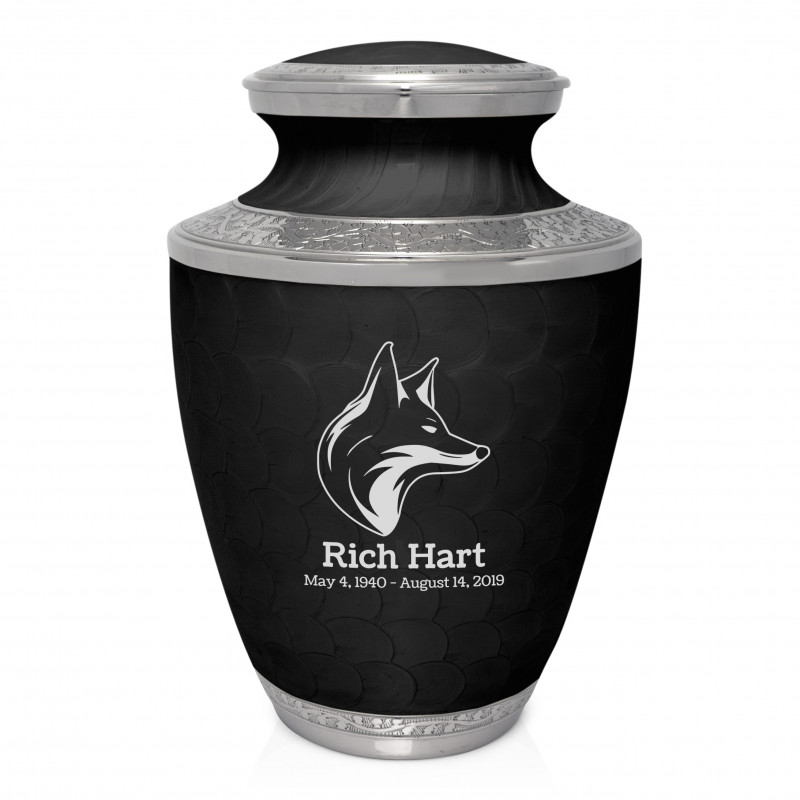 Fox I Cremation Urn - Ebony Black