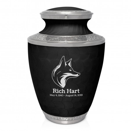 Fox I Cremation Urn - Ebony Black