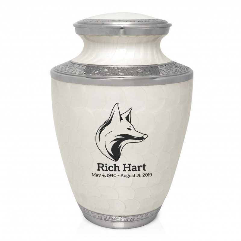 Fox I Cremation Urn - Radiant White