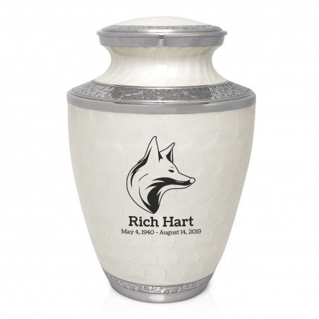 Fox I Cremation Urn - Radiant White