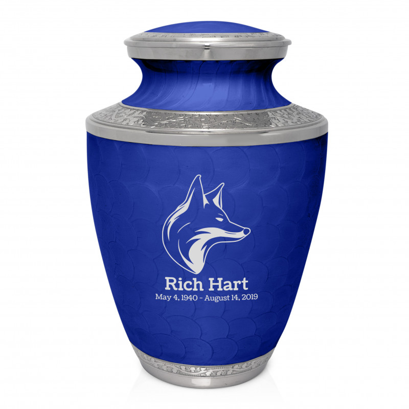Fox I Cremation Urn - Royal Blue