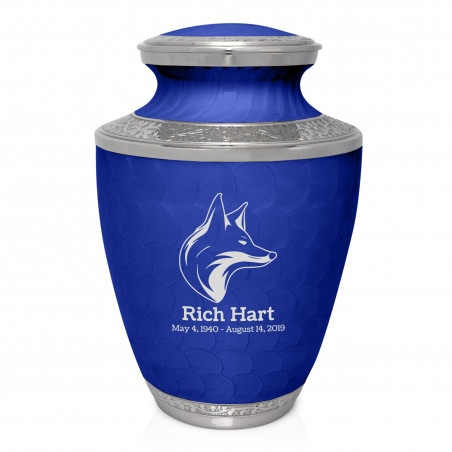 Fox I Cremation Urn - Royal Blue
