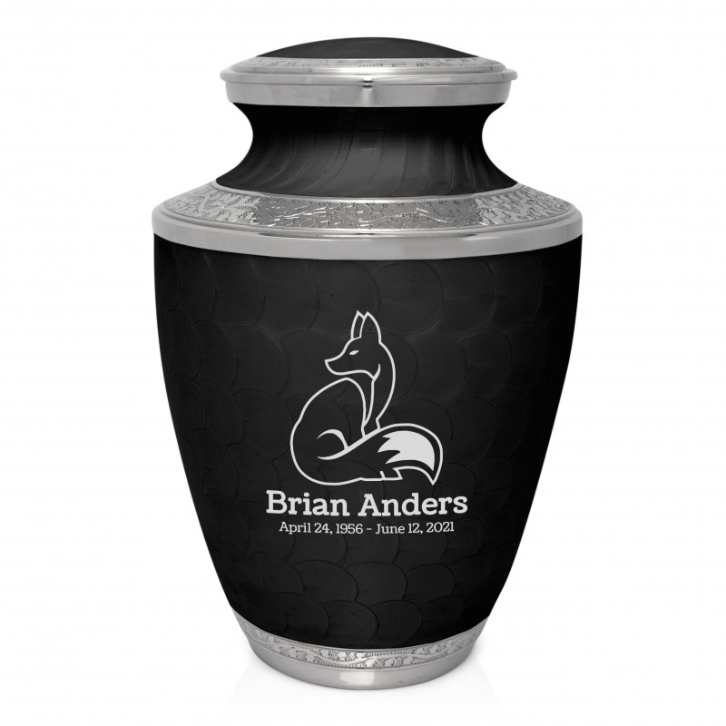 Fox II Cremation Urn - Ebony Black