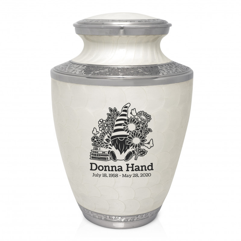Garden Gnome Cremation Urn - Radiant White