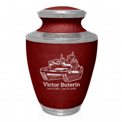 Tank Cremation Urn - Rose Red
