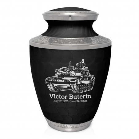 Tank Cremation Urn - Ebony Black