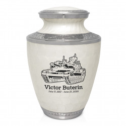 Tank Cremation Urn - Radiant White