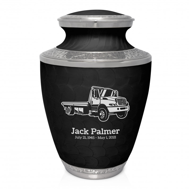 Tow Truck Cremation Urn - Ebony Black