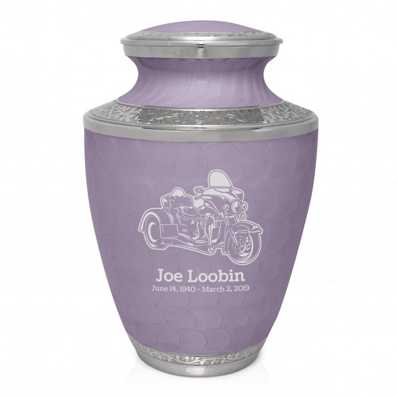 3 Wheel Motorcycle Cremation Urn - Regal Purple