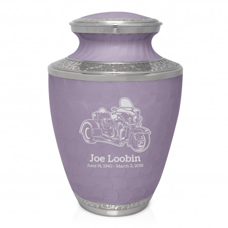 3 Wheel Motorcycle Cremation Urn - Regal Purple
