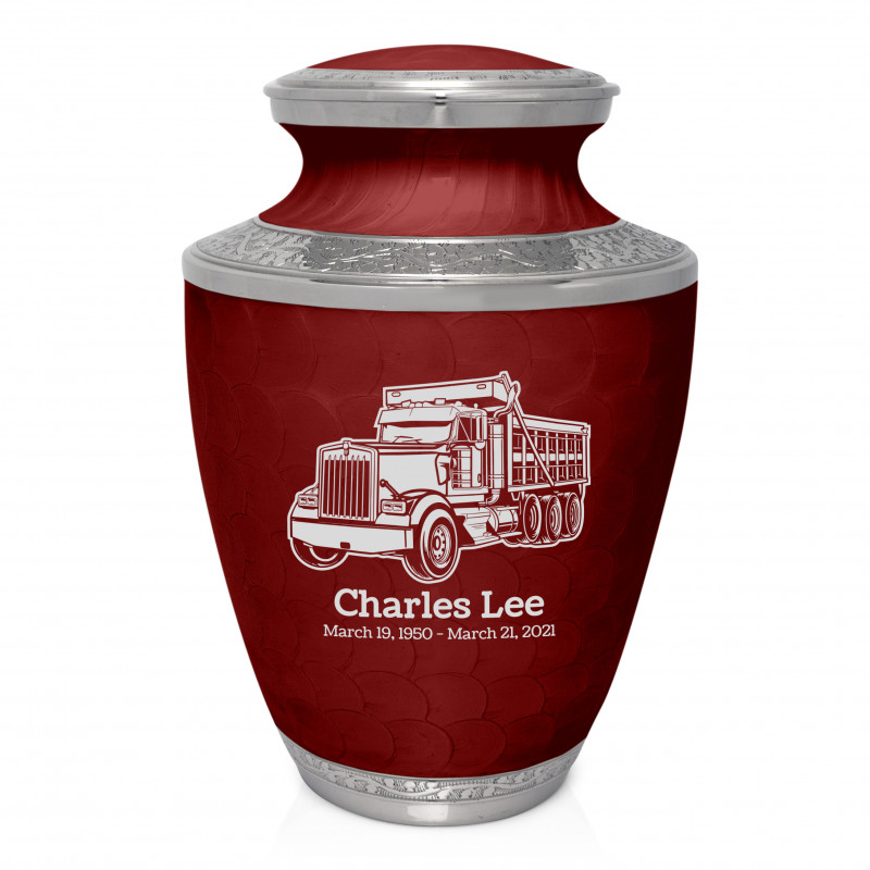 Dumptruck II Cremation Urn - Rose Red