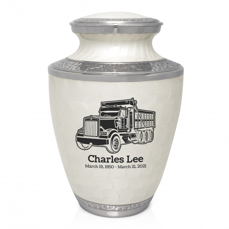 Dumptruck II Cremation Urn - Radiant White