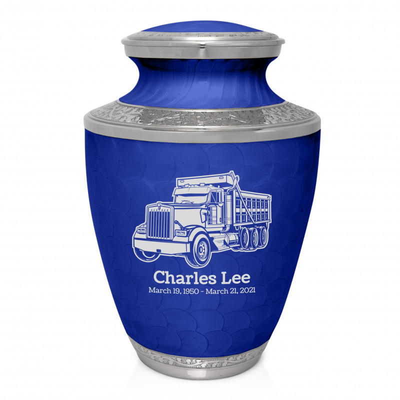 Dumptruck II Cremation Urn - Royal Blue