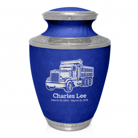 Dumptruck II Cremation Urn - Royal Blue