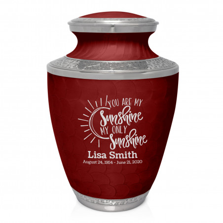 You Are My Sunshine Cremation Urn - Rose Red