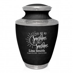 You Are My Sunshine Cremation Urn - Ebony Black