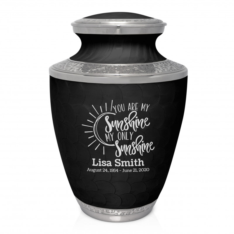 You Are My Sunshine Cremation Urn - Ebony Black