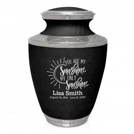 You Are My Sunshine Cremation Urn - Ebony Black