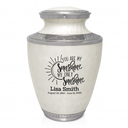 You Are My Sunshine Cremation Urn - Radiant White