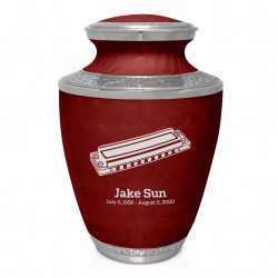 Harmonica Cremation Urn - Rose Red