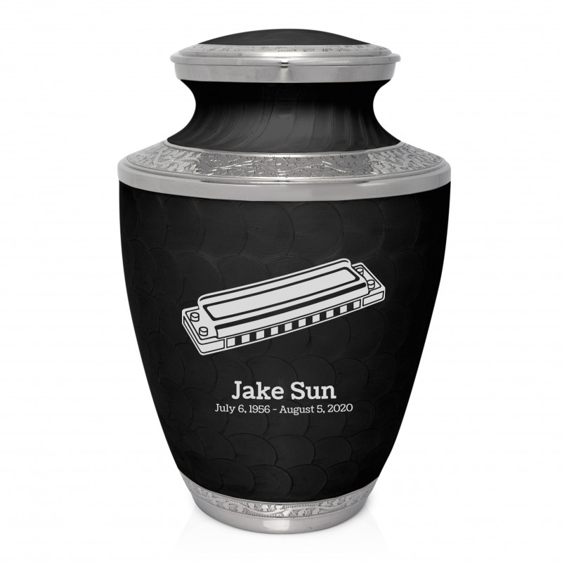 Harmonica Cremation Urn - Ebony Black