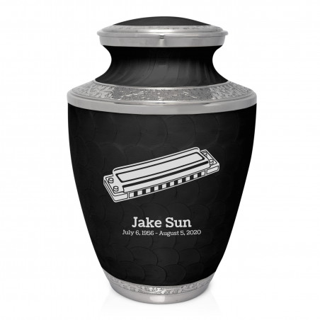 Harmonica Cremation Urn - Ebony Black