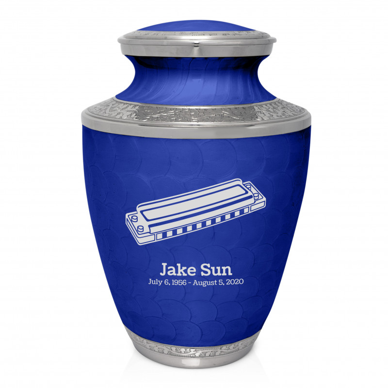 Harmonica Cremation Urn - Royal Blue