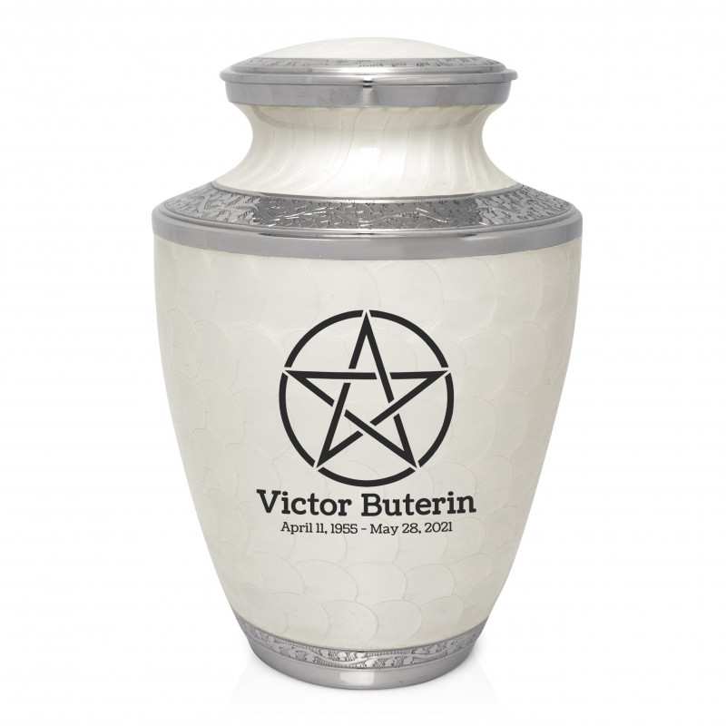 Pentagram Cremation Urn - Radiant White