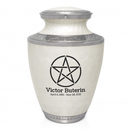 Pentagram Cremation Urn - Radiant White