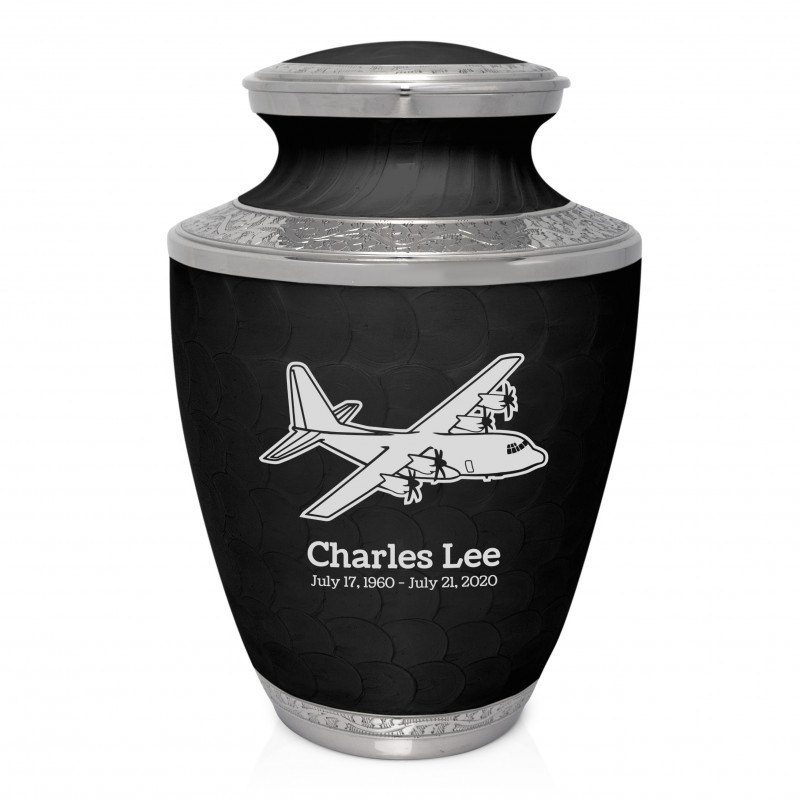 C130 Cremation Urn - Ebony Black