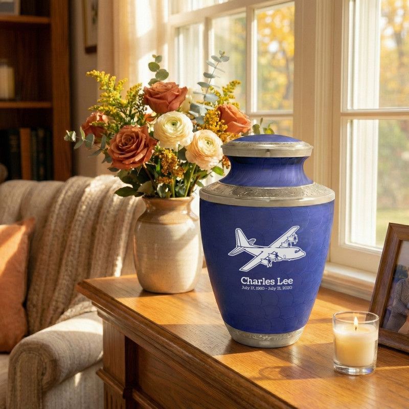C130 Cremation Urn - Royal Blue