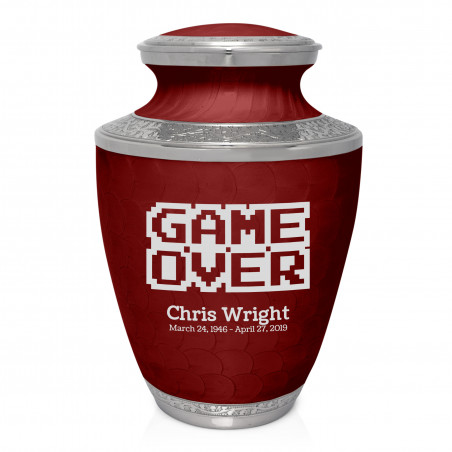 Game Over Cremation Urn - Rose Red