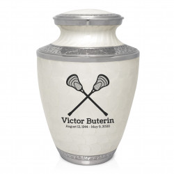 Lacrosse Cremation Urn - Radiant White