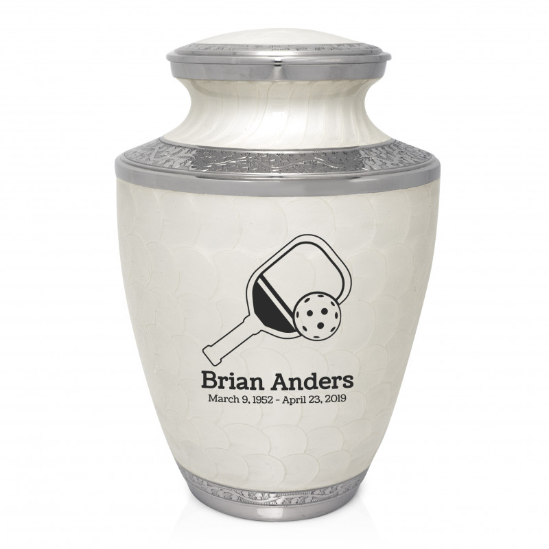 Pickleball Cremation Urn - Radiant White