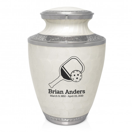 Pickleball Cremation Urn - Radiant White
