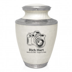 Camera Cremation Urn - Radiant White