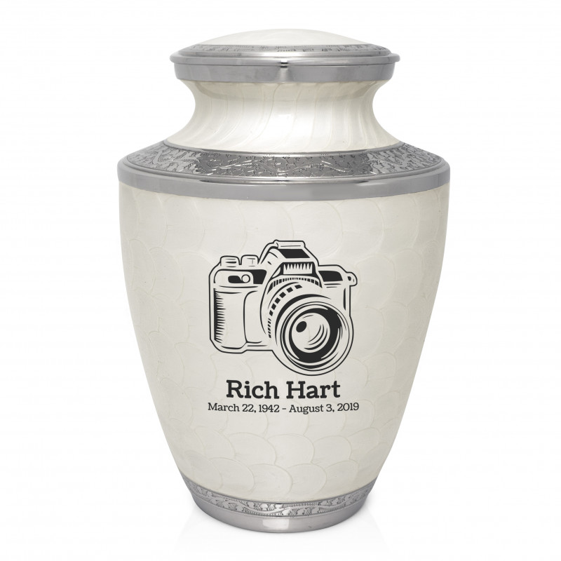 Camera Cremation Urn - Radiant White