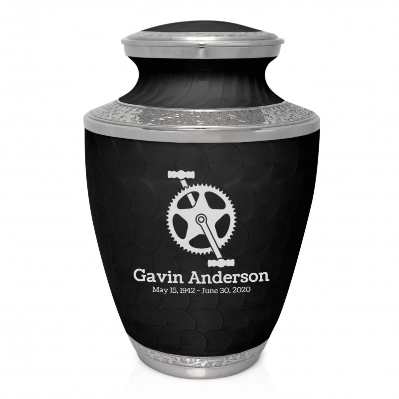 Bike Crank Cremation Urn - Ebony Black