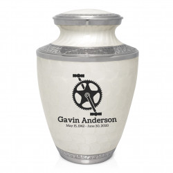 Bike Crank Cremation Urn - Radiant White