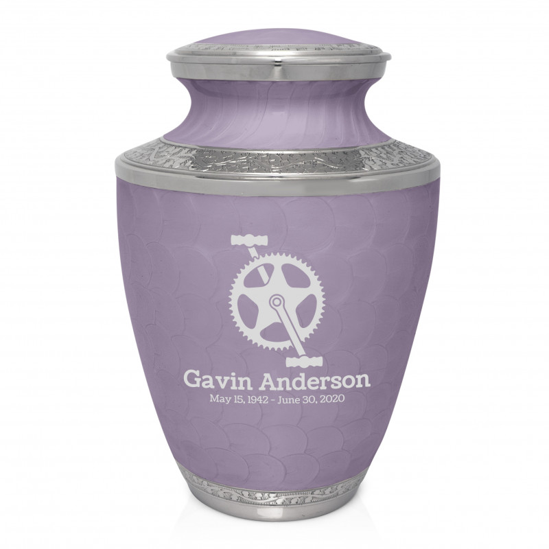 Bike Crank Cremation Urn - Regal Purple