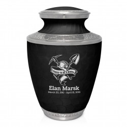Miner Cremation Urn - Ebony Black
