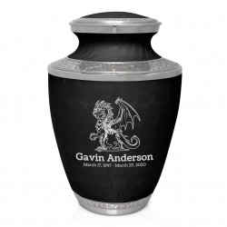 Dragon Cremation Urn - Ebony Black